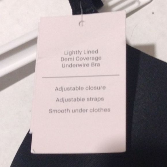 AUDEN Ebony Black Lightly Lined Demi Coverage Underwire Bra Size 36A New NWT - Picture 2 of 6